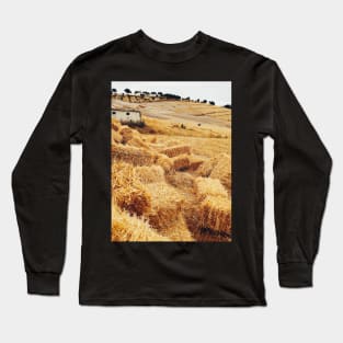 Straw Bales in Beautiful Countryside Long Sleeve T-Shirt
